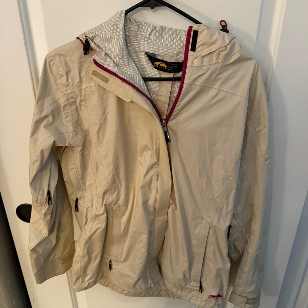 GoLite Women's Package Beige Hooded Rain Jacket Size M